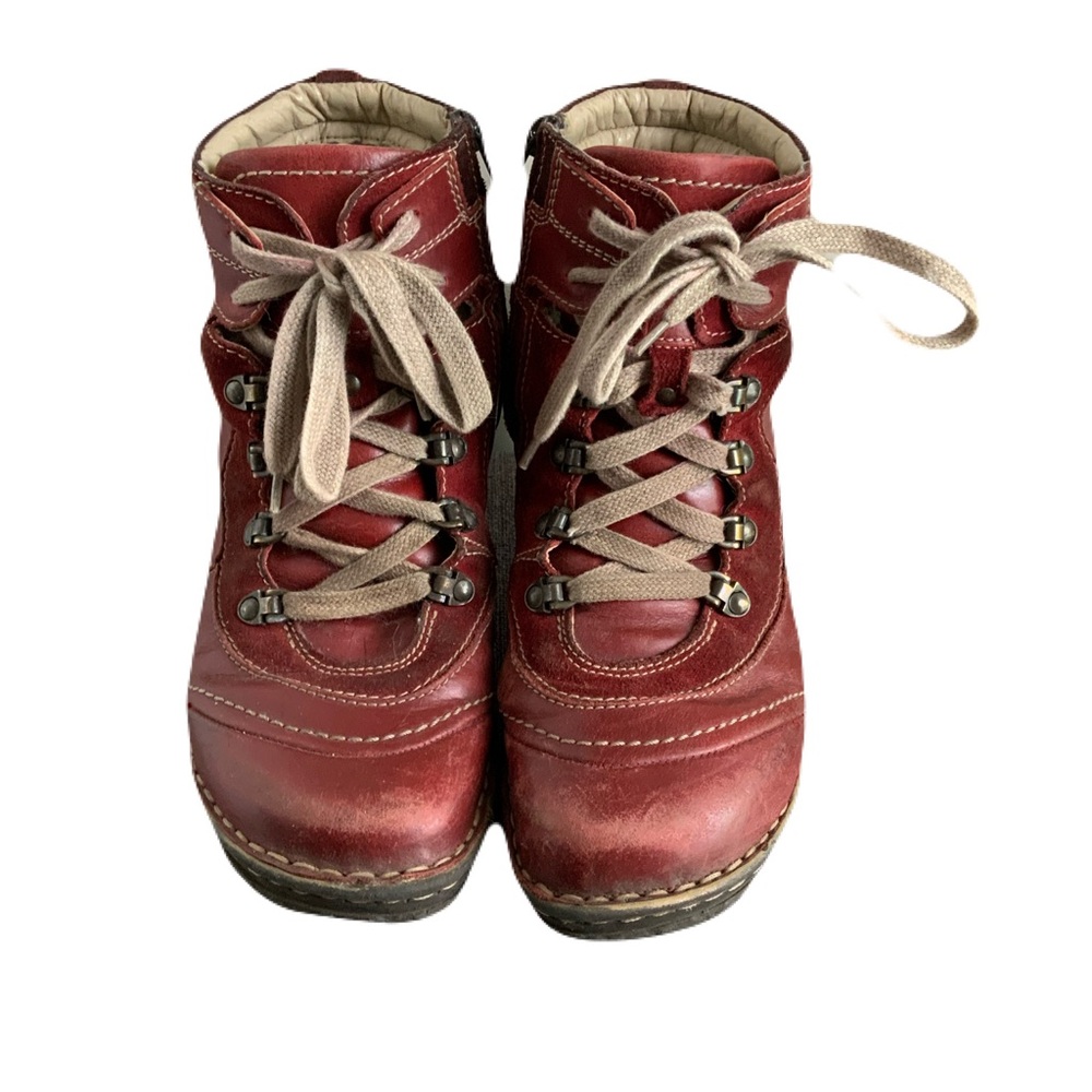 Josef Seibel Red and Cream Leather Boots